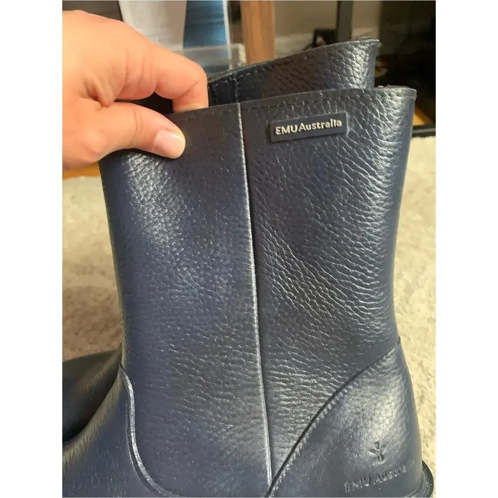 Emu Navy Leather Mid-Calf Boots